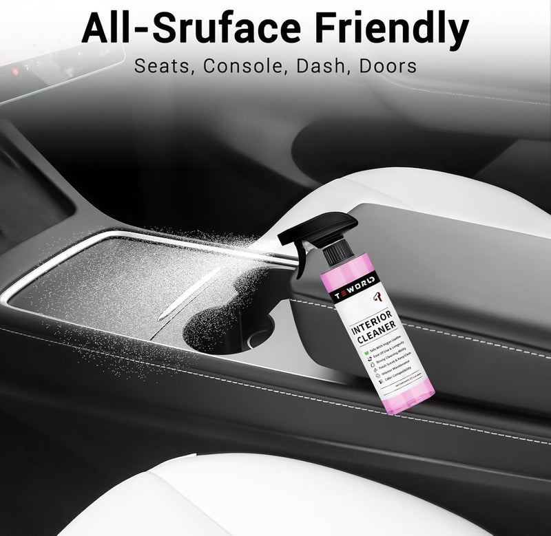 teworld Tesla Seat Cleaner Remover Stain Biodegradable, Safe on White & Black Vegan Leather, Tesla Interior Cleaning Products for Seats, Console, Dash, Tesla Model 3/Y/S/X Accessories for 2025 | 2026 - Image 5